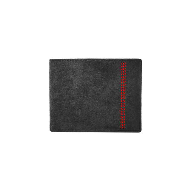 Alcantara Wallet with Red Stripe Embossing - INTERIOREX