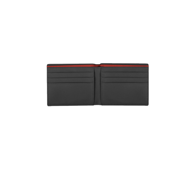 Alcantara Wallet with Red Stripe Embossing - INTERIOREX